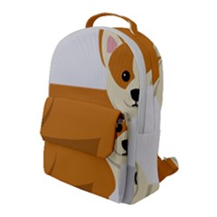 Corgi Dog Puppy Flap Pocket Backpack (large) by 99art