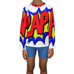 Zap Comic Book Fight Kids  Long Sleeve Swimwear