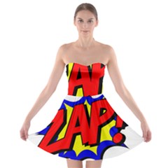 Zap Comic Book Fight Strapless Bra Top Dress by 99art