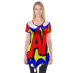 Zap Comic Book Fight Short Sleeve Tunic  by 99art