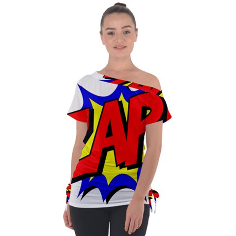 Zap Comic Book Fight Off Shoulder Tie-up Tee by 99art