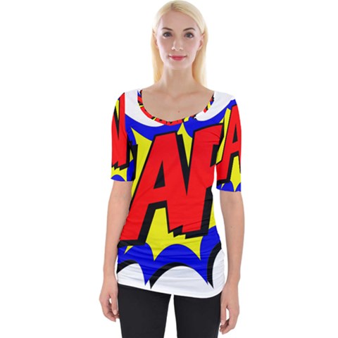 Zap Comic Book Fight Wide Neckline Tee by 99art