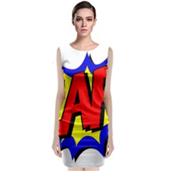 Zap Comic Book Fight Sleeveless Velvet Midi Dress by 99art