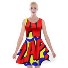 Zap Comic Book Fight Velvet Skater Dress by 99art