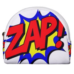 Zap Comic Book Fight Horseshoe Style Canvas Pouch by 99art