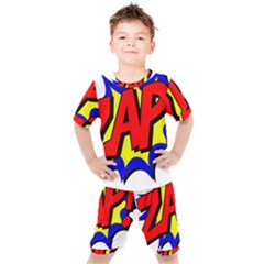 Zap Comic Book Fight Kids  Tee And Shorts Set by 99art