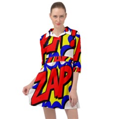 Zap Comic Book Fight Mini Skater Shirt Dress by 99art