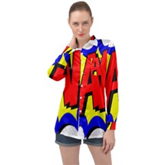 Zap Comic Book Fight Long Sleeve Satin Shirt