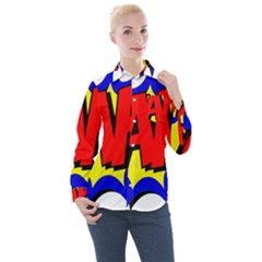 Zap Comic Book Fight Women s Long Sleeve Pocket Shirt