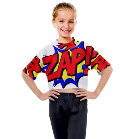 Zap Comic Book Fight Kids Mock Neck Tee by 99art