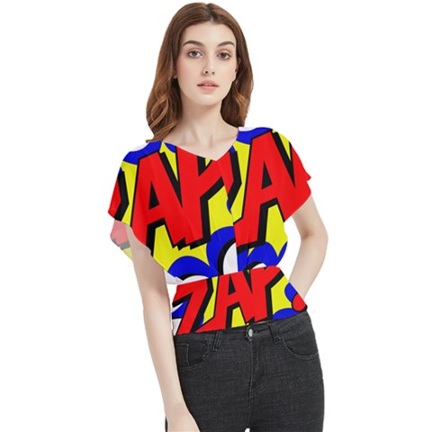 Zap Comic Book Fight Butterfly Chiffon Blouse by 99art