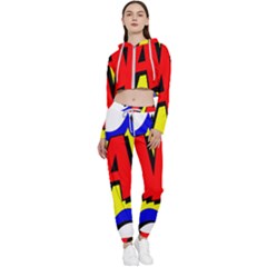 Zap Comic Book Fight Cropped Zip Up Lounge Set by 99art