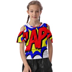 Zap Comic Book Fight Kids  Butterfly Cutout Tee by 99art