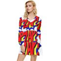 Zap Comic Book Fight Tiered Long Sleeve Mini Dress View1