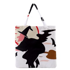 Bat Broom Broomstick Grocery Tote Bag by 99art