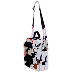 Bat Broom Broomstick Crossbody Day Bag by 99art