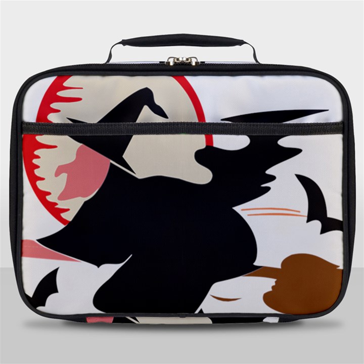 Bat Broom Broomstick Full Print Lunch Bag