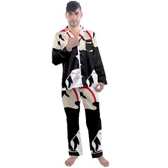 Bat Broom Broomstick Men s Long Sleeve Satin Pajamas Set