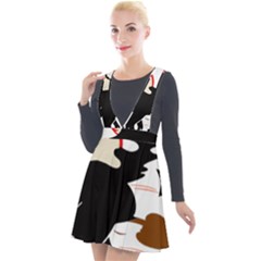 Bat Broom Broomstick Plunge Pinafore Velour Dress by 99art