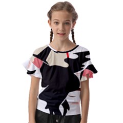 Bat Broom Broomstick Kids  Cut Out Flutter Sleeves by 99art