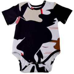 Bat Broom Broomstick Baby Short Sleeve Bodysuit by 99art