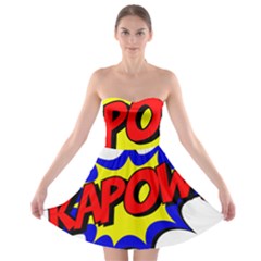 Kapow-comic-comic-book-fight Strapless Bra Top Dress by 99art