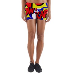 Kapow-comic-comic-book-fight Yoga Shorts by 99art