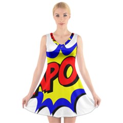 Kapow-comic-comic-book-fight V-neck Sleeveless Dress by 99art