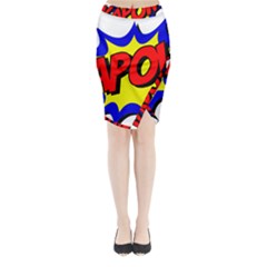 Kapow-comic-comic-book-fight Midi Wrap Pencil Skirt by 99art