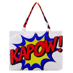 Kapow-comic-comic-book-fight Zipper Medium Tote Bag by 99art