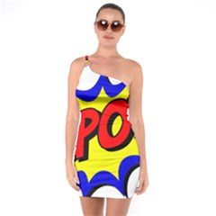 Kapow-comic-comic-book-fight One Shoulder Ring Trim Bodycon Dress by 99art