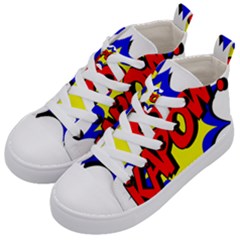 Kapow-comic-comic-book-fight Kids  Mid-top Canvas Sneakers by 99art