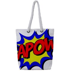 Kapow-comic-comic-book-fight Full Print Rope Handle Tote (small) by 99art