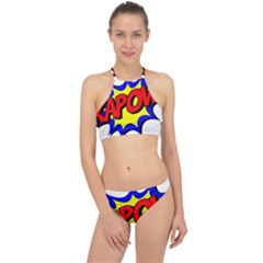 Kapow-comic-comic-book-fight Racer Front Bikini Set by 99art