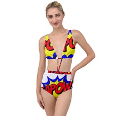 Kapow-comic-comic-book-fight Tied Up Two Piece Swimsuit by 99art