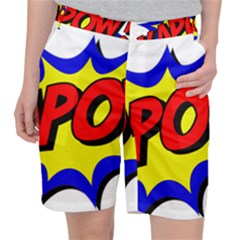 Kapow-comic-comic-book-fight Women s Pocket Shorts by 99art