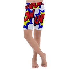 Kapow-comic-comic-book-fight Kids  Lightweight Velour Cropped Yoga Leggings by 99art