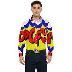 Kapow-comic-comic-book-fight Men s Long Sleeve Pocket Shirt  by 99art