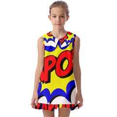 Kapow-comic-comic-book-fight Kids  Pilgrim Collar Ruffle Hem Dress by 99art