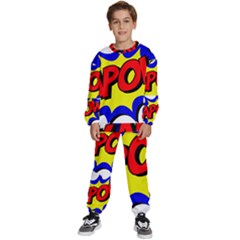 Kapow-comic-comic-book-fight Kids  Sweatshirt Set by 99art