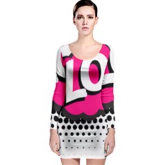 Lol-acronym-laugh-out-loud-laughing Long Sleeve Bodycon Dress