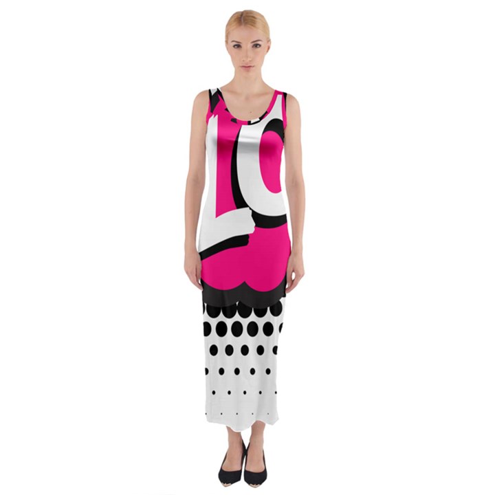 Lol-acronym-laugh-out-loud-laughing Fitted Maxi Dress