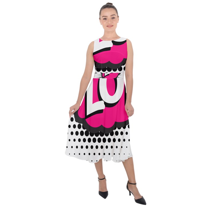 Lol-acronym-laugh-out-loud-laughing Midi Tie-Back Chiffon Dress