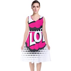 Lol-acronym-laugh-out-loud-laughing V-Neck Midi Sleeveless Dress 