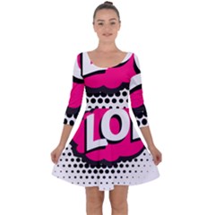 Lol-acronym-laugh-out-loud-laughing Quarter Sleeve Skater Dress