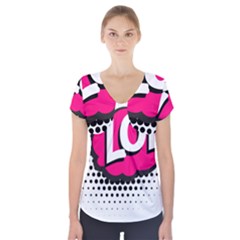 Lol-acronym-laugh-out-loud-laughing Short Sleeve Front Detail Top