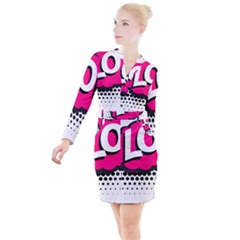 Lol-acronym-laugh-out-loud-laughing Button Long Sleeve Dress