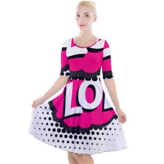 Lol-acronym-laugh-out-loud-laughing Quarter Sleeve A-Line Dress