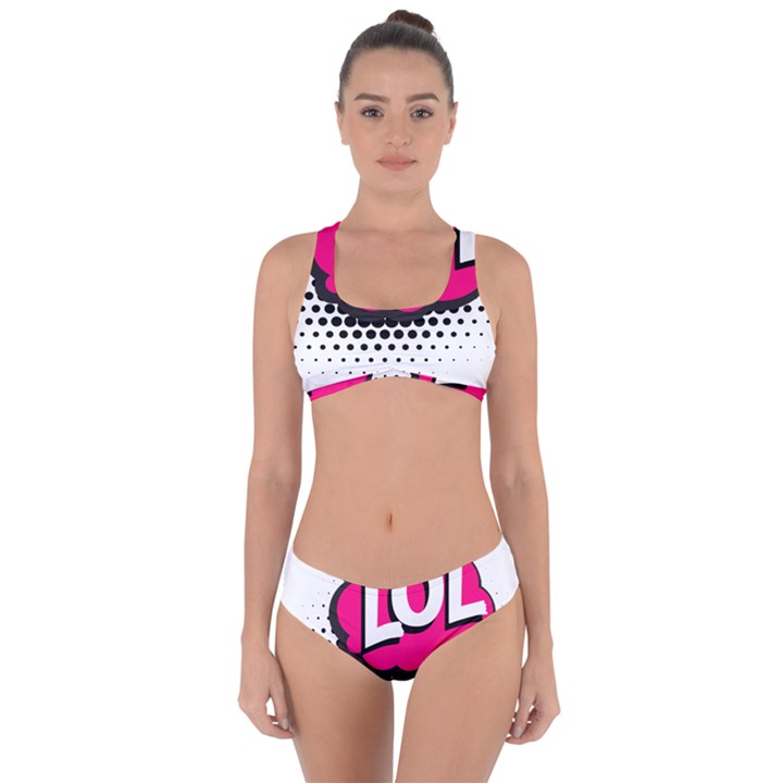 Lol-acronym-laugh-out-loud-laughing Criss Cross Bikini Set