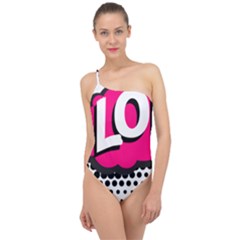 Lol-acronym-laugh-out-loud-laughing Classic One Shoulder Swimsuit